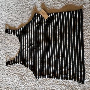 NWT AE First Essentials Ribbed High Neck Lace-Up Corset Style Cropped Tank